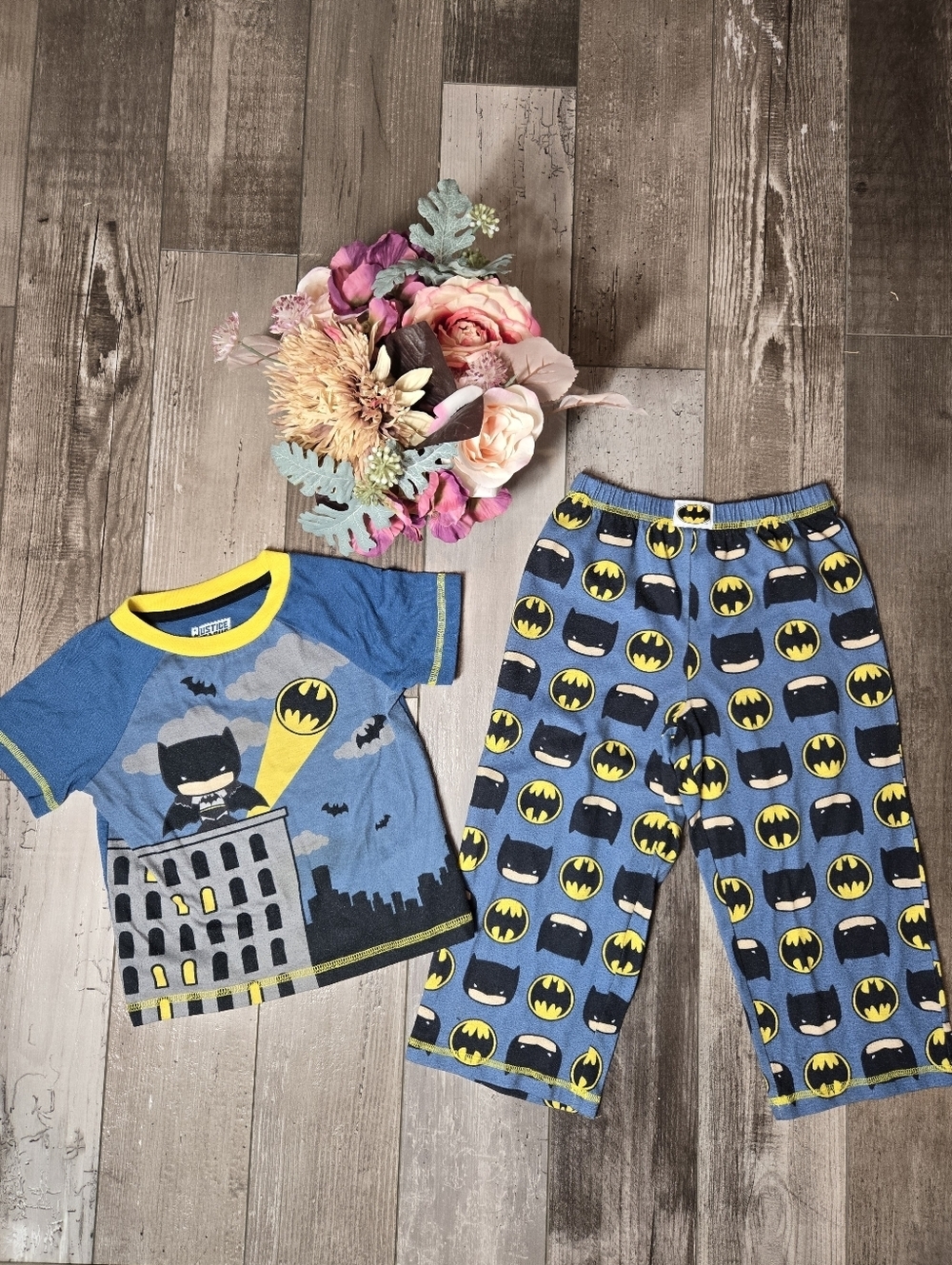 Justice League DC Comics Batman 2pc Matching Boys PJ Pajama Set Size 4T Toddler